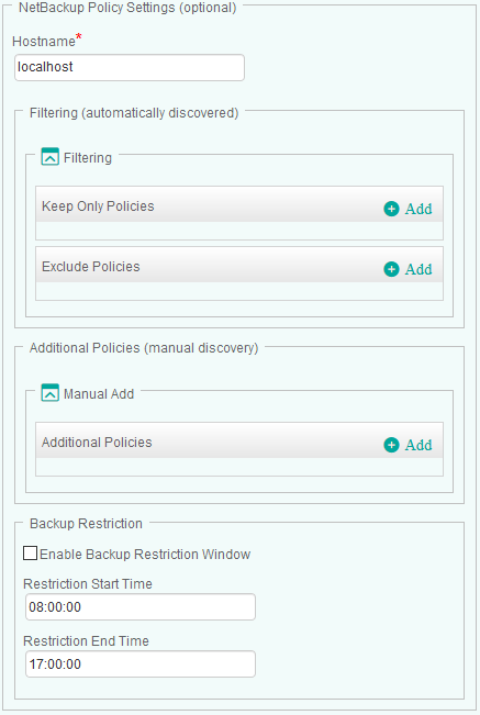 Configuring  NetBackup Policies