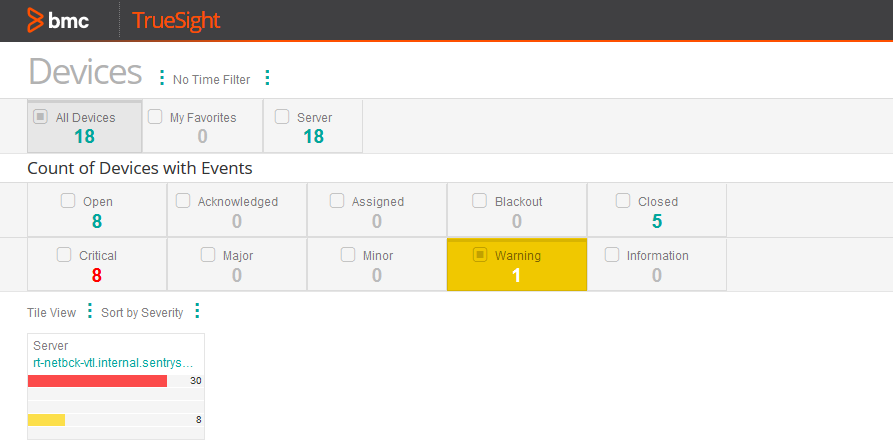 Viewing the Veritas NetBackup Device in TrueSight