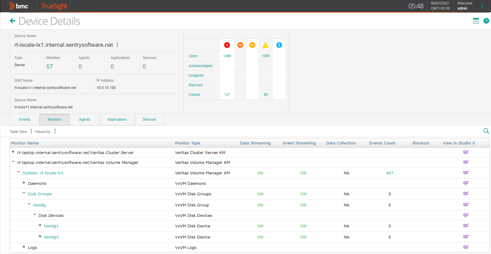 Displaying the Veritas Volume Manager Instances