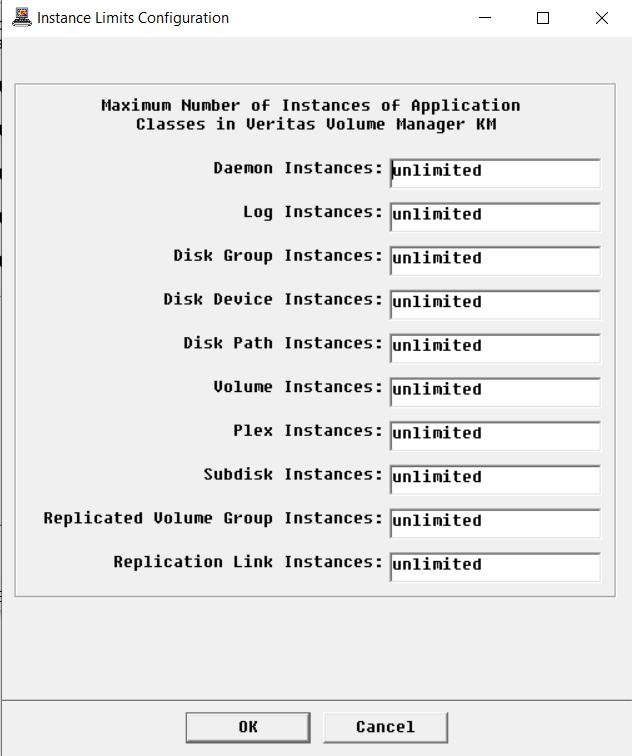 Configuring the Default Instance Limits
