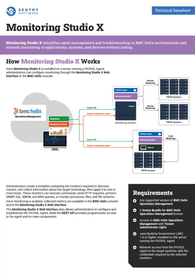 Monitoring Studio X Technical Datasheet