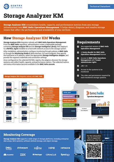 Storage Analyzer KM Technical Datasheet